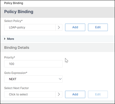 Create authentication virtual server