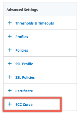 Advanced settings for ECC curve