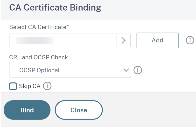 CA certificate binding