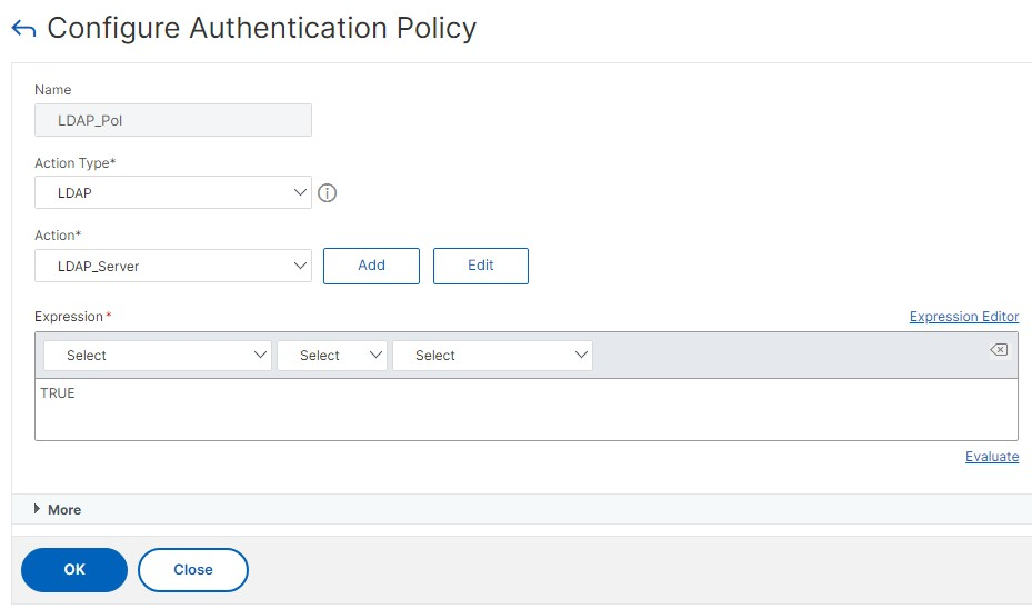 Configure an advanced authentication policy