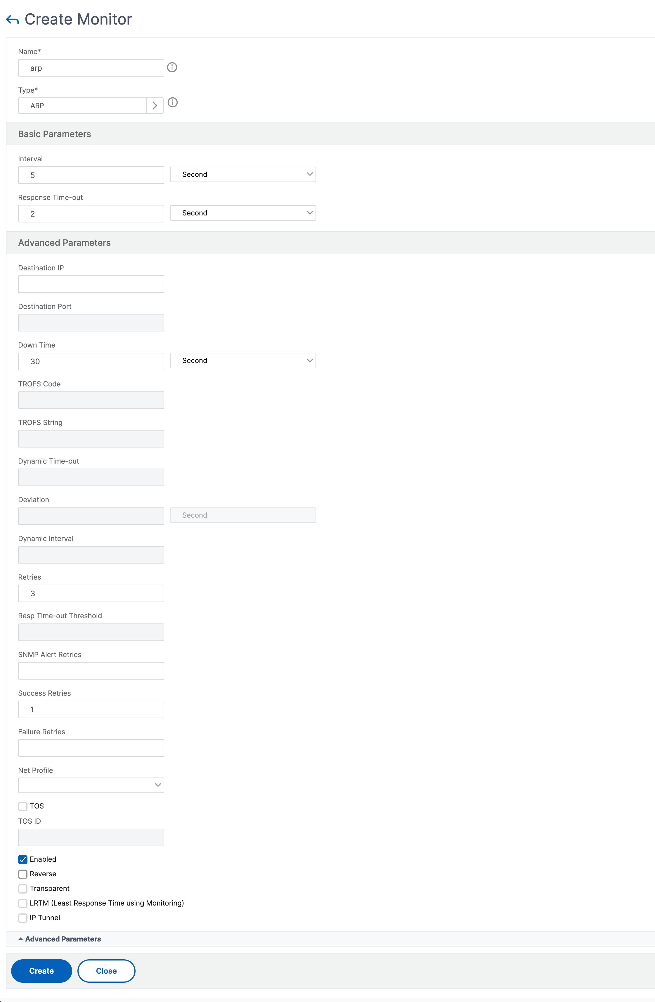 Create monitor