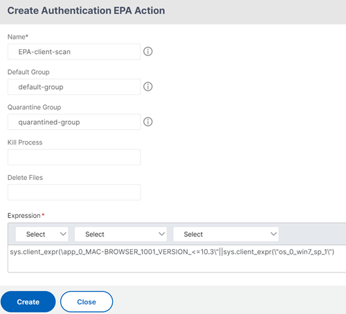 Click to Add an action