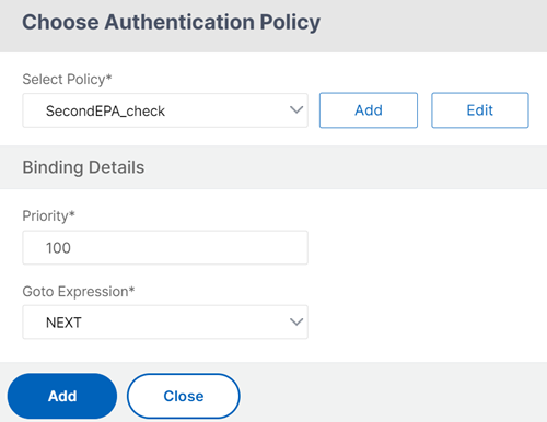 Click to add a policy