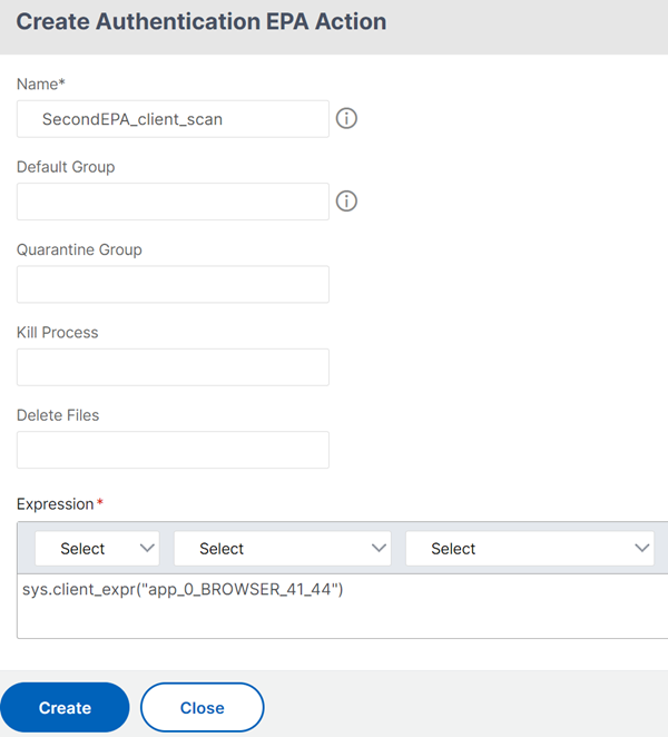 Create second EPA scan