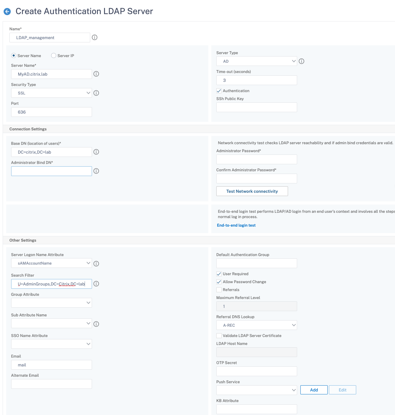 LDAP-Authentifizierungsserver
