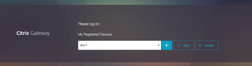 Device registration login page