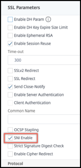 Enable SNI