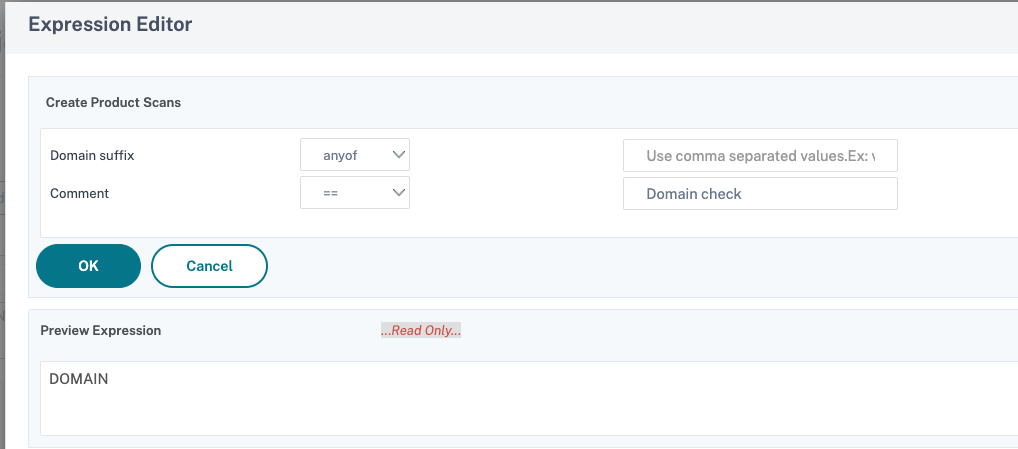 EPA preauthentication profile expression editor