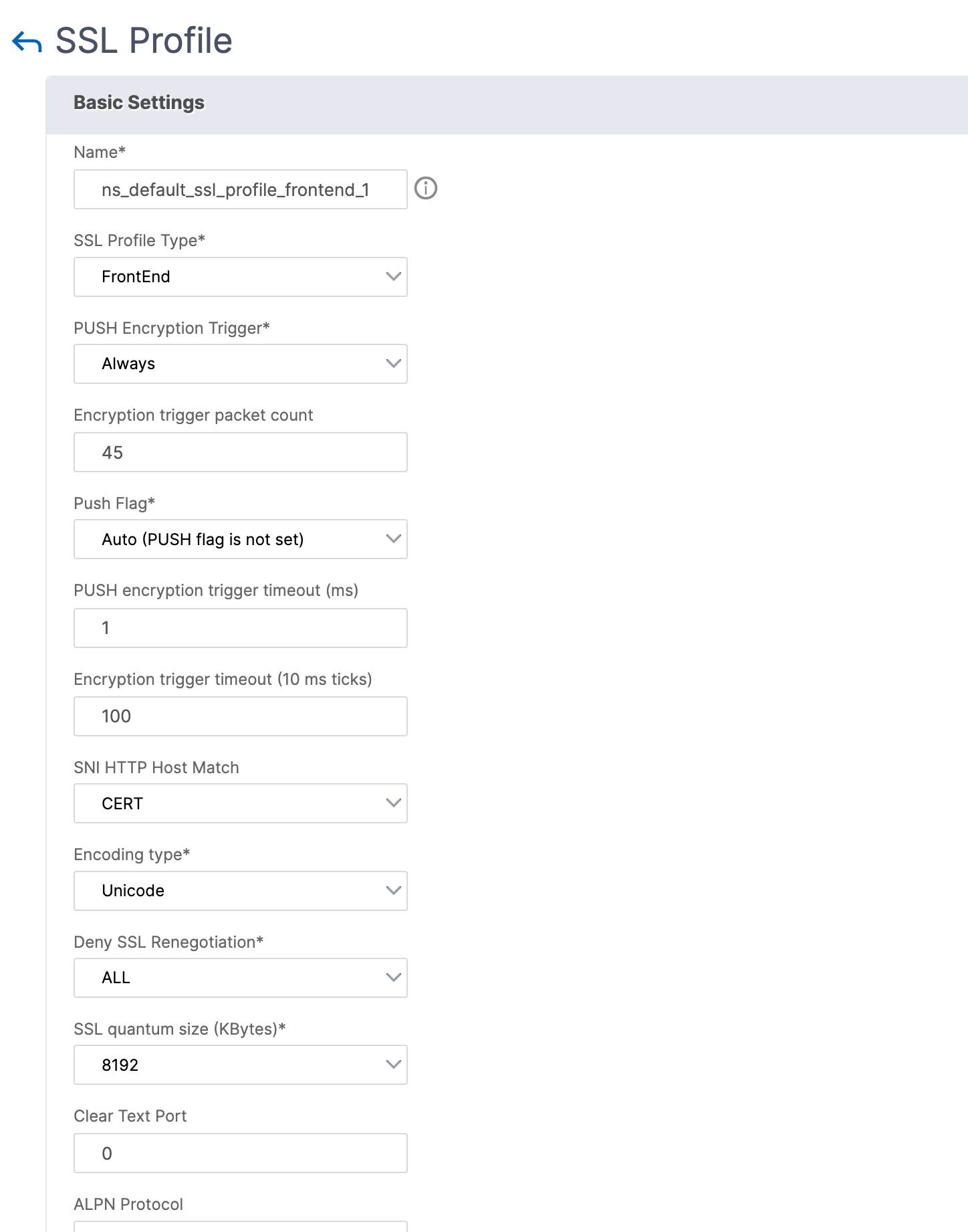 Associate SSL/TLS protocol parameters with the virtual server of type SSL