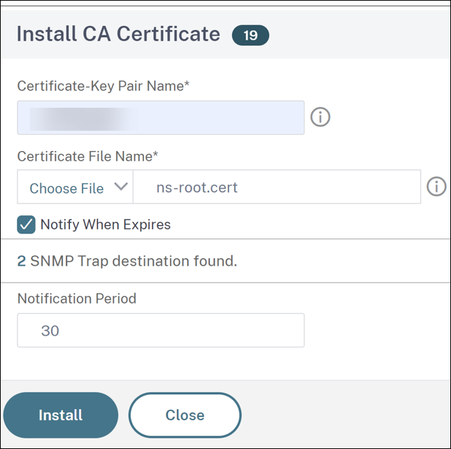 Install CA certificate