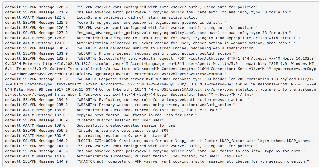 Sample logs
