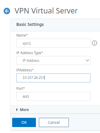 Add vpn virtual server