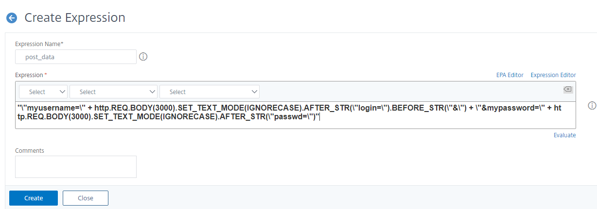 Configure webauth policy
