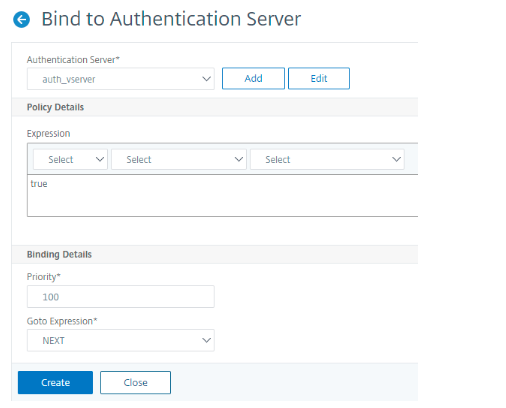 Bind created auth server