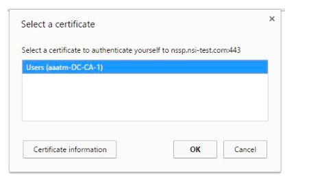 Select certificate