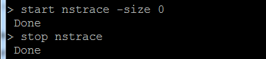 The packet trace output