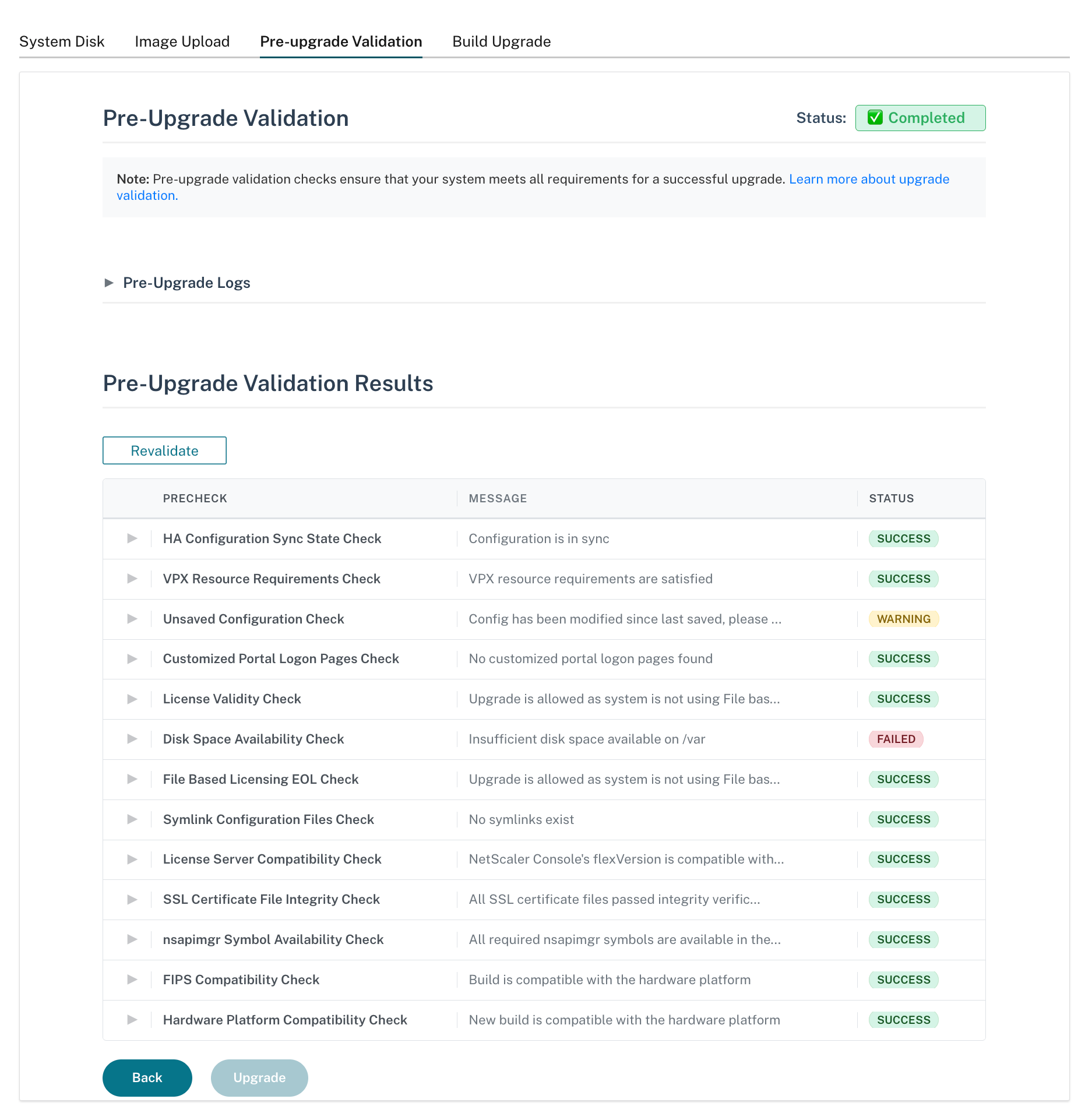 Pre-upgrade-validation