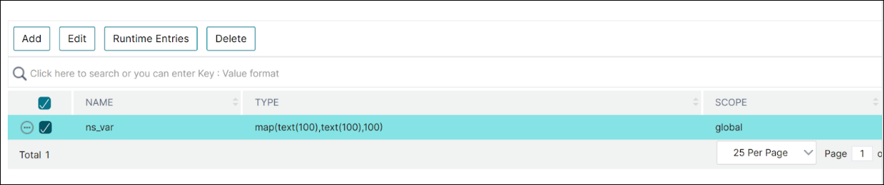 runtime variable GUI config