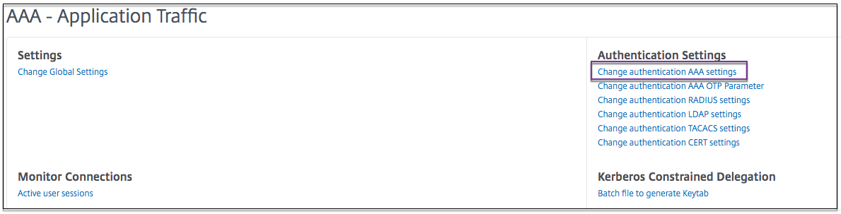 Change authentication settings