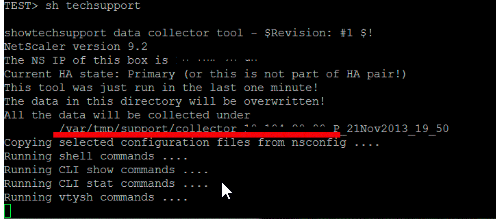Location of the tech support bundle