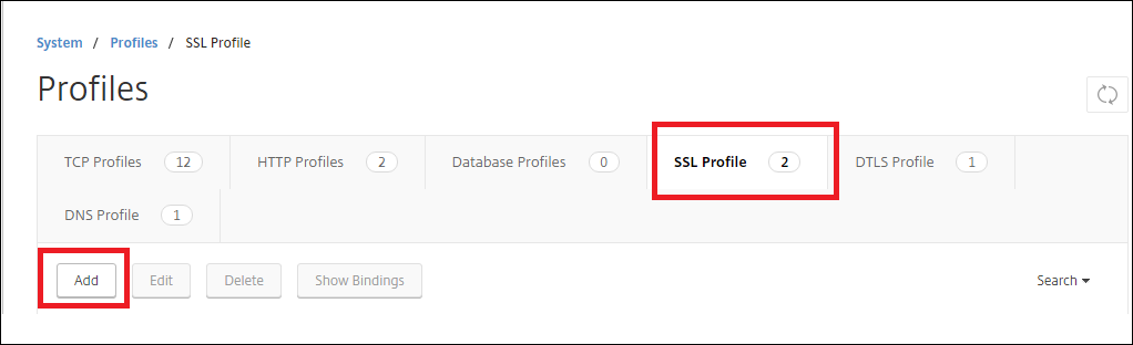 SSL profile
