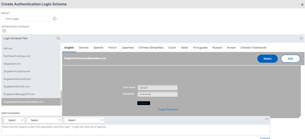 Select schema