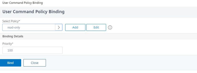 Bind command policies to a system user account