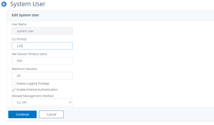Create user account for system user authentication