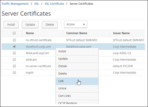 Update intermediate certificate link