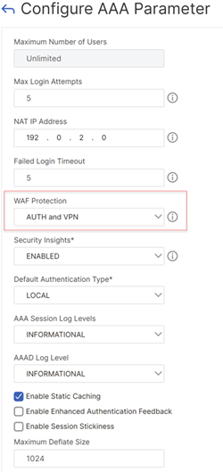 Web App Firewall protection