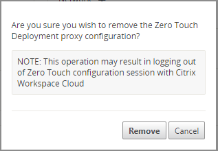 Screenshot des Bestätigungsdialogfelds zum Entfernen