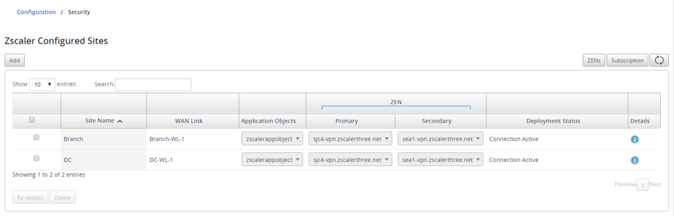 Add multiple sites
