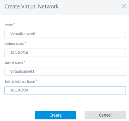 Crear nueva red virtual