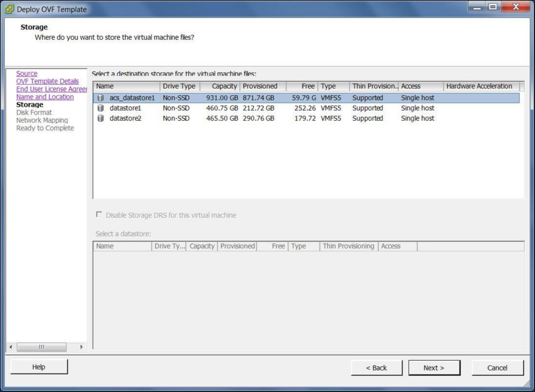 OVF template storage