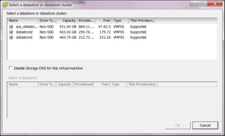 select datastore