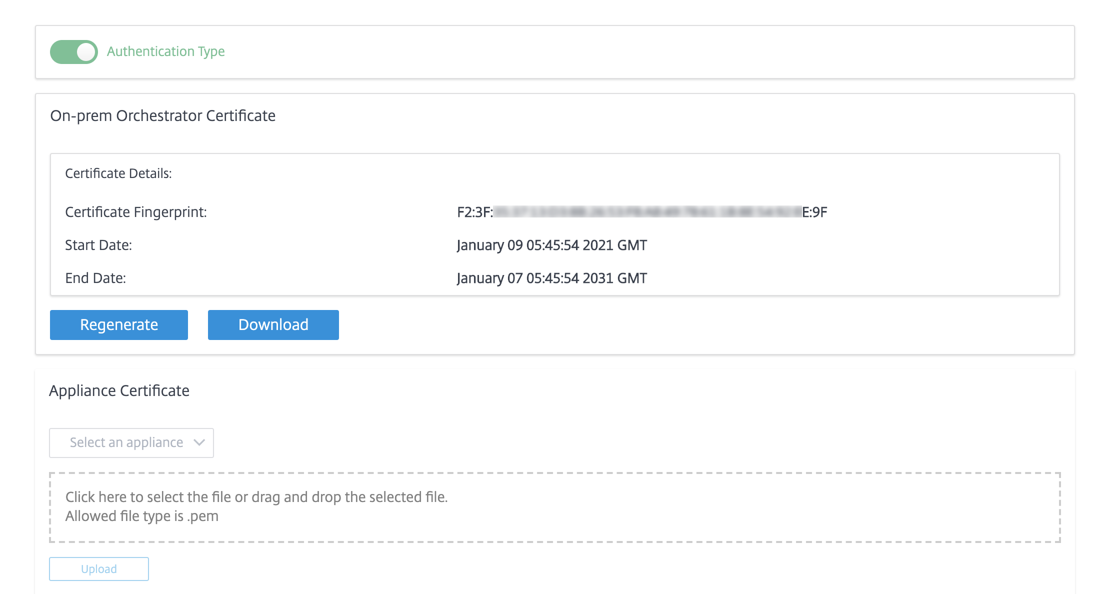 Certificate authentication