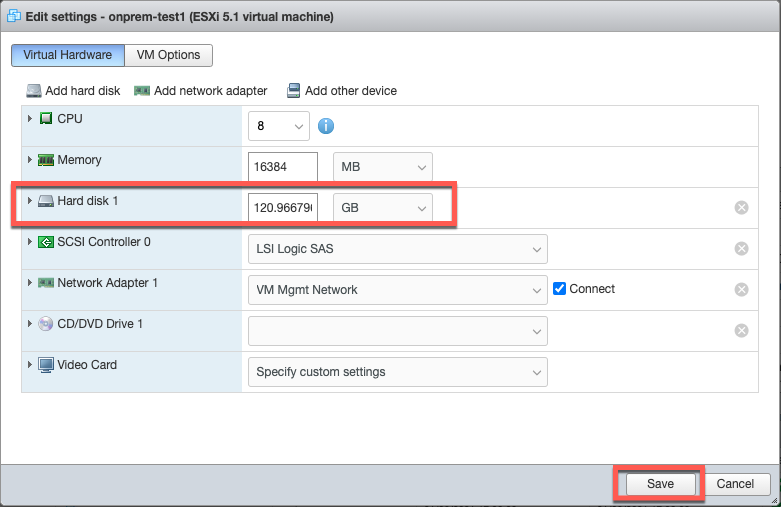 ESXI VM increased disk space