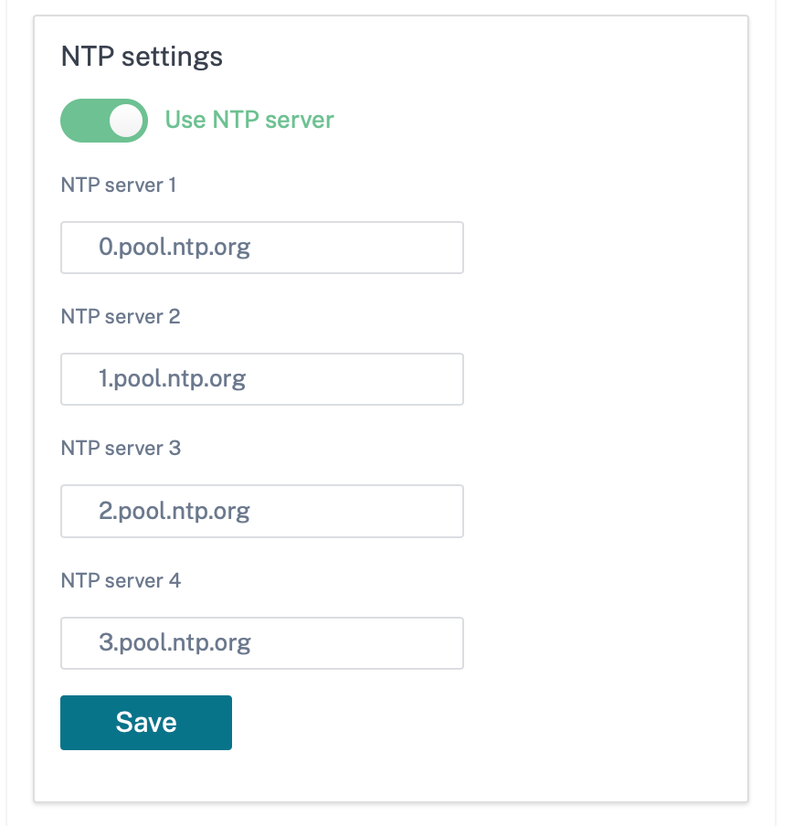 NTP サーバー設定