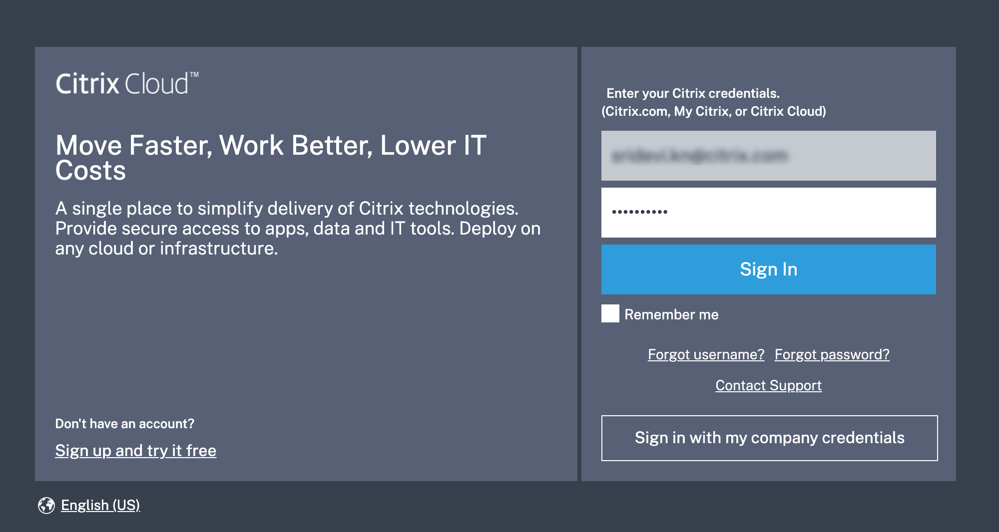 Citrix Cloud account