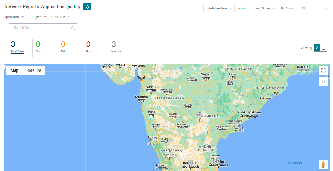 Vue cartographique QoE