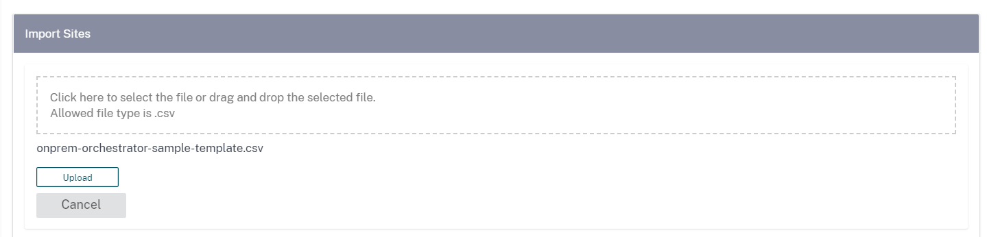 Upload CSV file