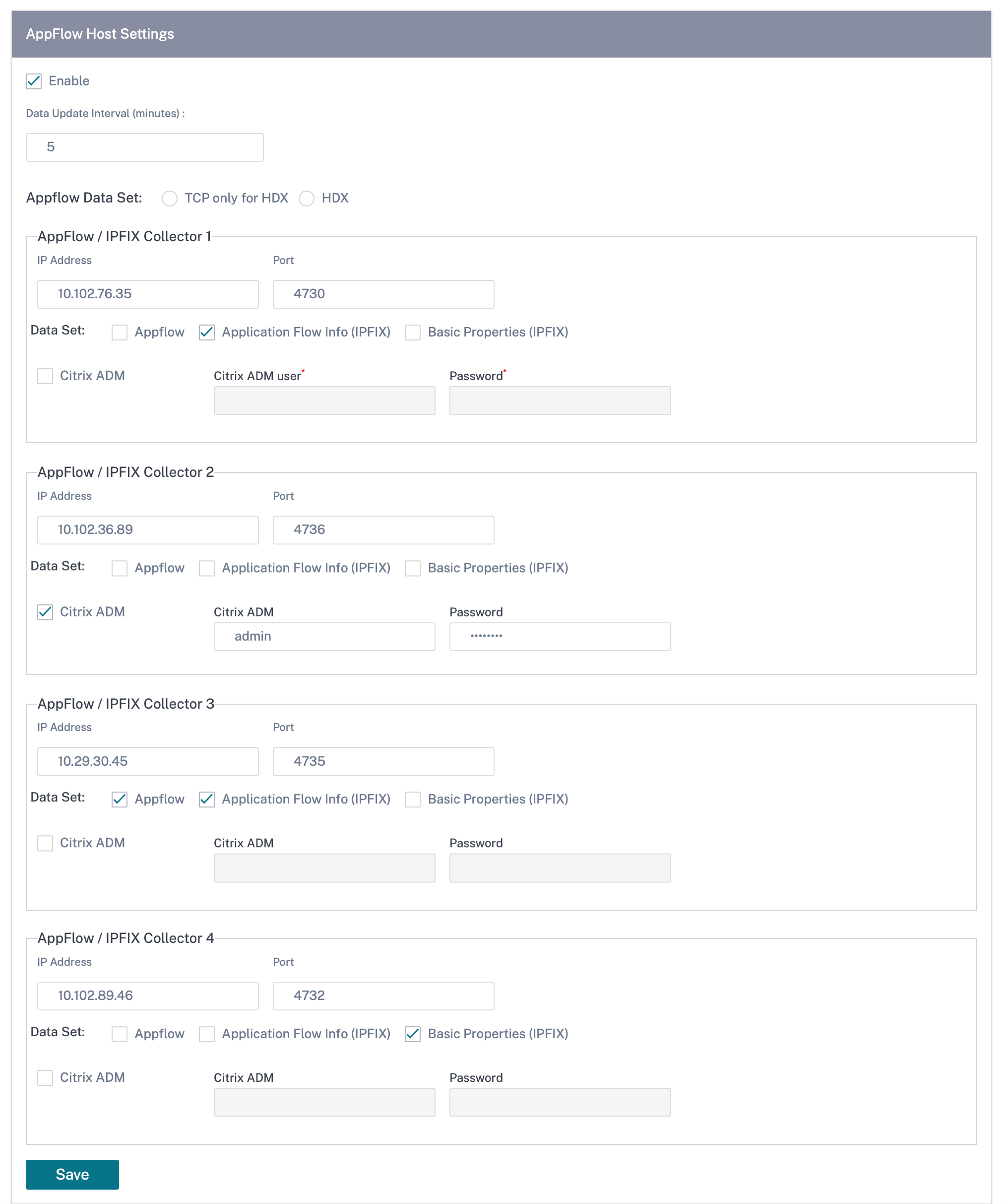 AppFlow host settings