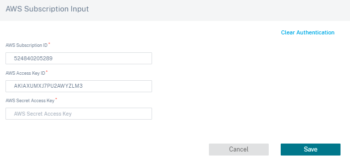Detalles de la suscripción a AWS Transit