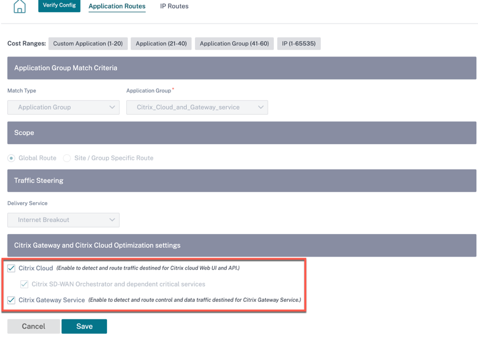 Cloud and Gateway service settings