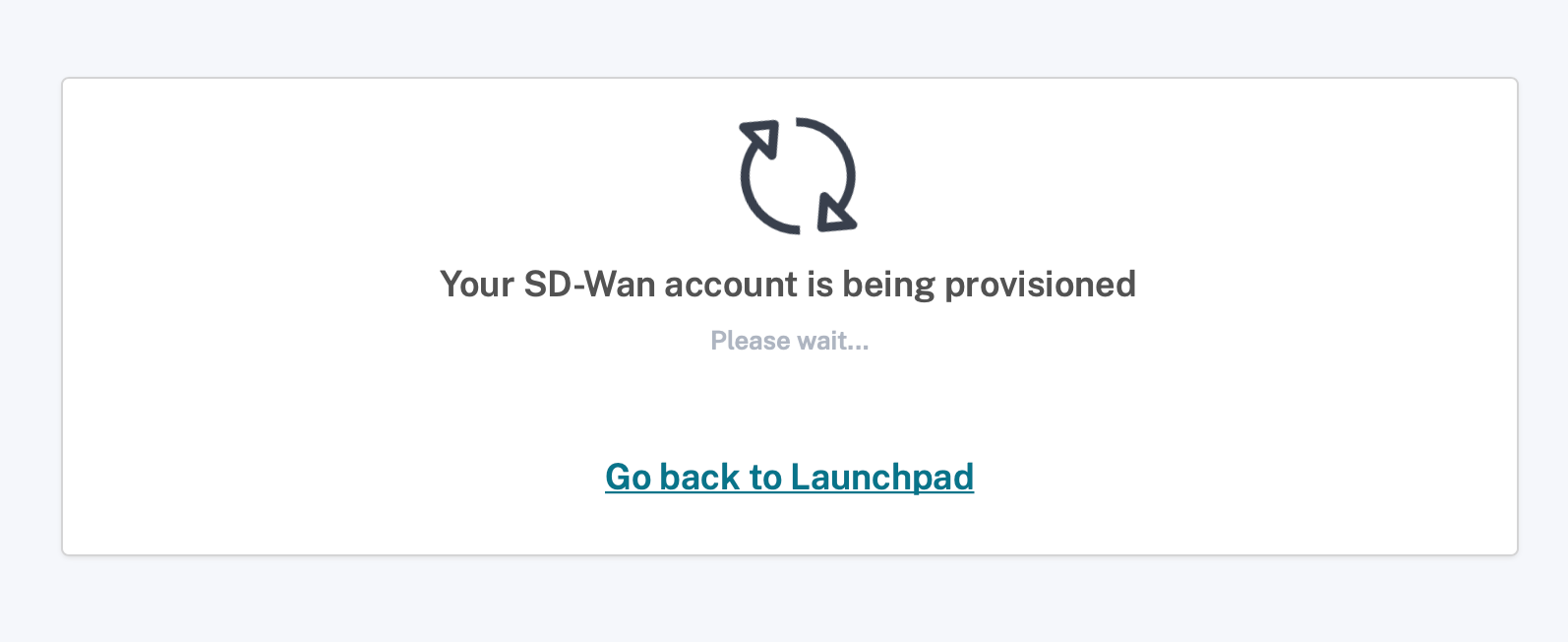 Account provisioned