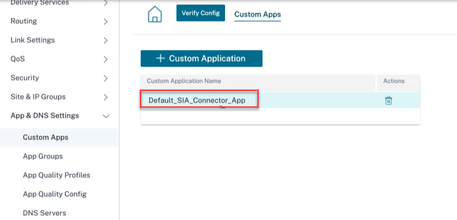 Default SIA Connector app
