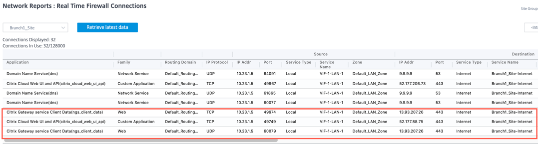 Gateway service firewall connection1