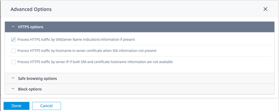 HTTPS-Optionen