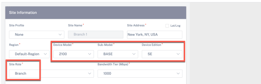 Inline mode site details