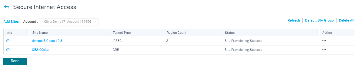 Refresh configuration